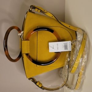 Brand New Banana Republic Yellow Suede Crossbody Purse